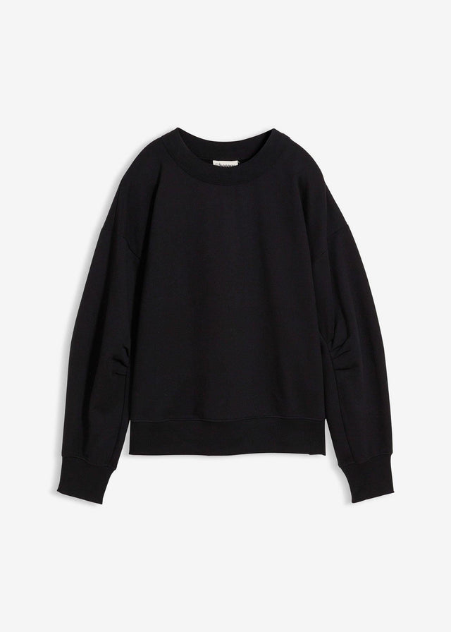 Majica iz trikoja s širokim rebrastim ovratnikom iz ekološkega bombaža