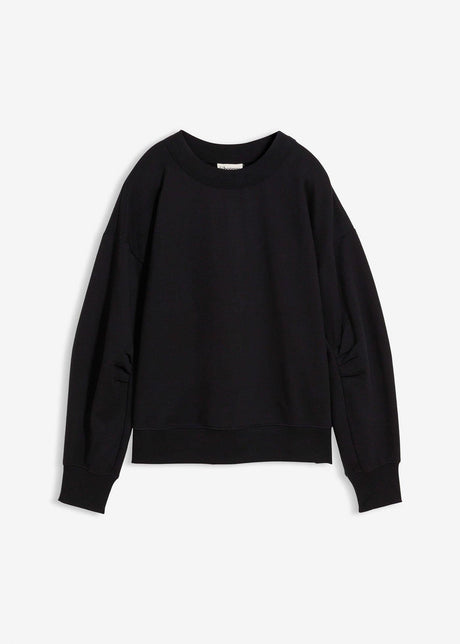 Majica iz trikoja s širokim rebrastim ovratnikom iz ekološkega bombaža