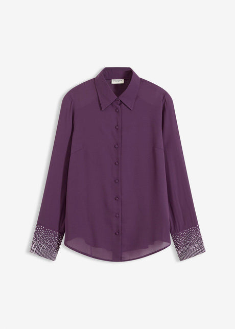 Srajčna bluza s sijočimi kamenčki