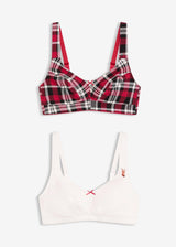 Nedrček brez kosti z ekološkim bombažem (2 kosa)