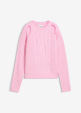 Grobo pleten pulover s kitastim vzorcem