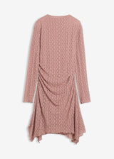 Obleka s čipko in koničastim robom