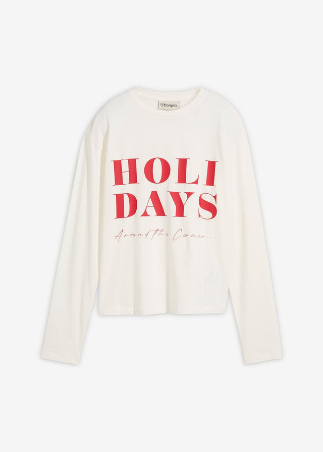 Majica z dolgimi rokavi iz mešanice z deležem ekološkega bombaža