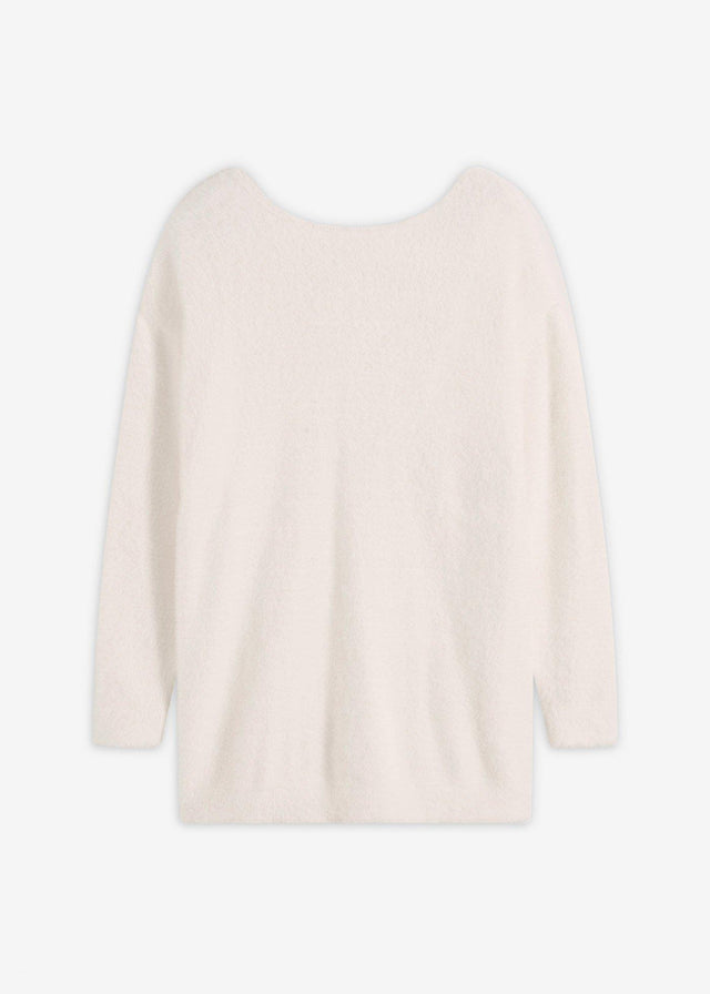 Dolg pulover iz mehkih puhastih vlaken