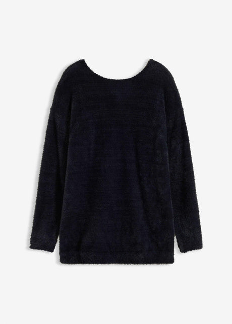 Dolg pulover iz mehkih puhastih vlaken