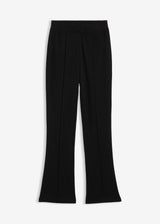 Hlače z razširjenim spodnjim robom iz kompaktnega bombažnega jerseyja